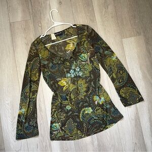 Morgan De Toi Paisley Top womens Brown Green (medium) boho 70s abstract funky